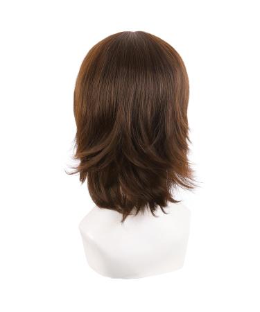 Buy MapofBeauty 14 Brown Short Cosplay Anime Wig with Bangs & Wolf Tail - Perfect for Parties & Festivals - International Shipping Available - Buy Online on GoSupps.com