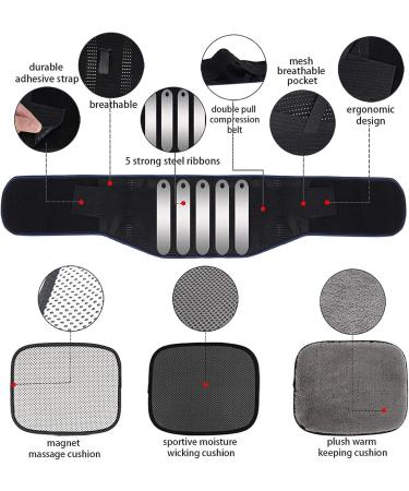 Ghakke Breathable Lower Back Bandage - Steel Plates Waist Protection Belt for Herniated Disc & Sciatica - Unisex Lumbar Decompression - Pain Relief - Black Size L - Buy Online on GoSupps.com