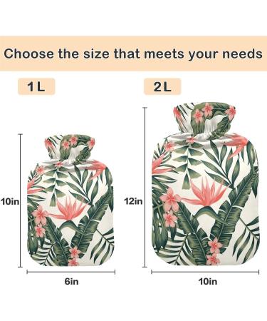 Naanle Tropical Flower Palm Hot Water Bottle 2L - Ideal for Menstrual Cramps Pain Relief & Heat Therapy - Buy Online on GoSupps.com