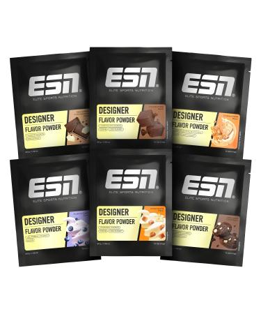 ESN Designer Flavor Powder rehearsal bundle 6 x 30 g sample flavor powder for sweet without a lot of sugar and calories tested quality - made in Germany mixed (6 Pack)