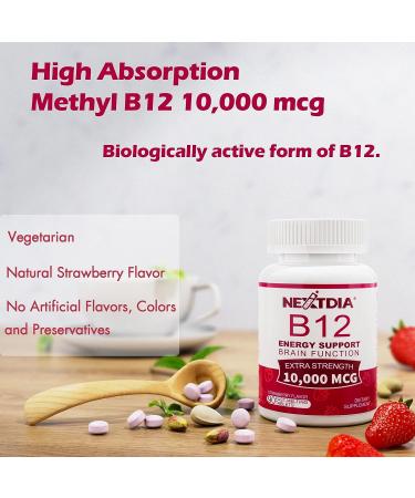 B12 Sublingual 10000 mcg Fast Dissolve Tablets | Methylcobalamin, Sugar Free, Vegan | Energy, Brain Function, Metabolism Support - 180 Cts - Buy Online on GoSupps.com