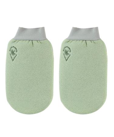 Scrub Bath Scrubs 2pcs Exfoliating Bath Gloves Shower Bath Gloves Scrubbers Dead Skin Cell Remover Bath Massage Gloves for Men Women and Supplies Yellow Srub Cleaning Gloves (Color : Green)