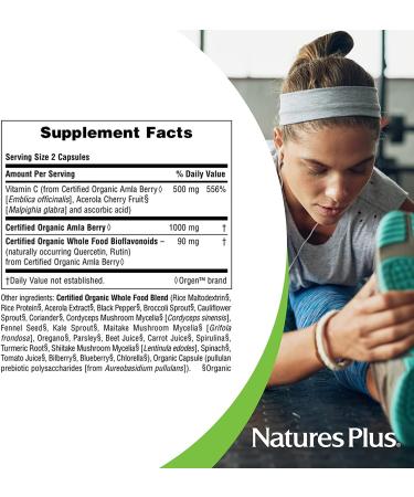 Organic Vitamin C - Nature's Plus Source of Life Garden | 60 Vegan Capsules - Buy Online on GoSupps.com