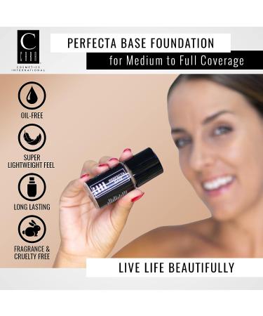 CARA Cosmetics Perfecta Base Foundation - Full Coverage Oil Free Makeup for Uneven Skin Tone, Oily Skin (Olive Cool Light Medium, 1 oz) - Buy Online on GoSupps.com