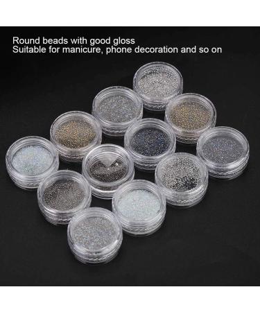 12 Grid DIY Nail Beads Plastic Nail Glitter Rhinestones Nail Art Decoration Manicure Tool Accessory DIY Nail Tip Ornament Beauty Nail Art 3D Decorations - Buy Online on GoSupps.com