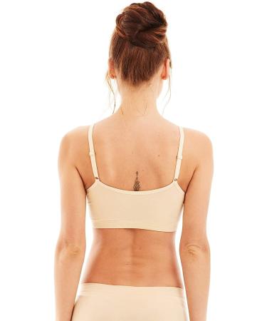 Kalon 4 Pack Women's Nylon Spandex Comfort Cami Bras - Removable Pads, Wireless, Medium-Large - Buy Online on GoSupps.com