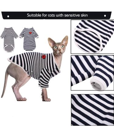 Breathable Summer T-Shirts for Hairless Cats | Soft Cotton Pet Pajamas for Sphynx Cornish Rex Devon Rex - XS Size - Buy Online on GoSupps.com