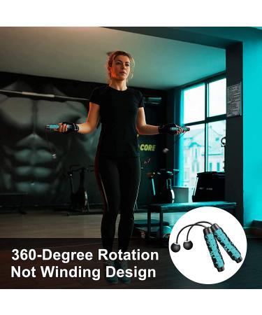 Redify Weighted Cordless Jump Rope for Fitness - Ropeless High Speed Skipping for Boxing MMA WOD Training - Suitable for All Ages and Levels - Blue - Buy Online on GoSupps.com