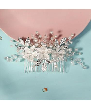 Handmade Flower Hair Comb Bride Wedding Hair Clips Headwear Hair Accessories For Women 1pc - Buy Online on GoSupps.com