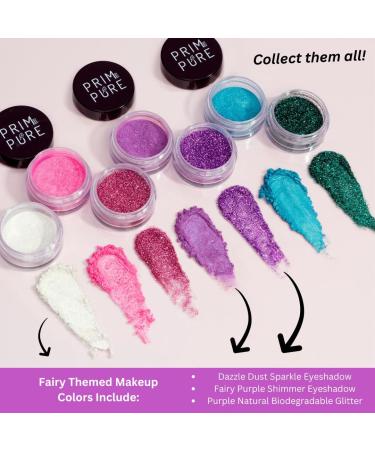 Prim and Pure Kids Makeup Gift Set - Fairy Purple Stencil Bioglitter Eyeshadow Lip Gloss Cosmetic Bag & Brush Accessories | Perfect Gift for Little Beauties - Buy Online on GoSupps.com