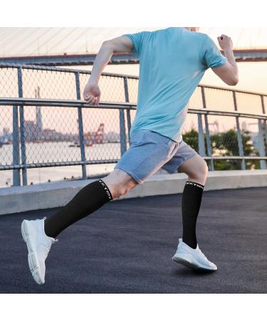 Fvxynnv Compression Stockings for Men & Women - 20-30 mmHg Support Socks for Running Sports & Travel - Black L-XL - Buy Online on GoSupps.com