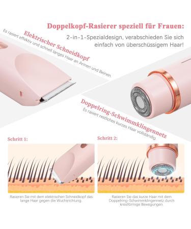 Bestauty 2-in-1 Intimate Razor for Women - Waterproof Wireless Electric Shaver for Armpits & Legs - Pink Wet & Dry Shaving Solution - Buy Online on GoSupps.com