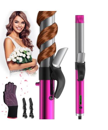 Rotating Curling Iron 1 1/4 Inch Automatic Curling Wand Self Rotating Hair Curler with Long Barrel up to 430 F with Home Button Dual Voltage 30s Heat-up for Medium/Long Hair Purple