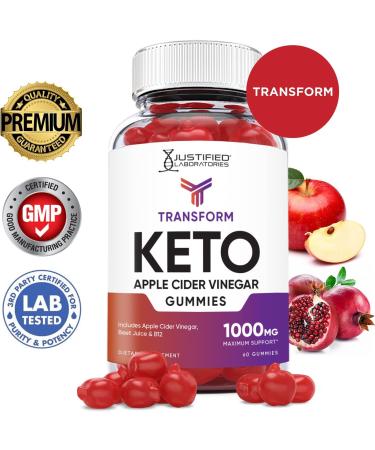 Transform Keto ACV Gummies 1000MG Vegan Non GMO with Pomegranate Juice & Beet Root B12 - 60 Gummys | Justified Laboratories - Buy Online on GoSupps.com