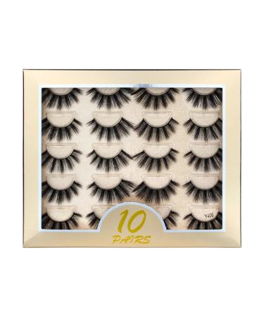 UAMOU 50/100/300pairs Natural Mink Eyelashes Faux 3d Mink lashes Strip Thick Dramatic False Eyelashes Extension Makeup Cils Cheerfully (Color : Y406 Size : 30 boxes)