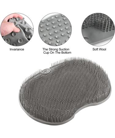 Foot Brush Shower Mat | Non-Slip Suction Cups | Foot Massager for Pedicure & Relaxation - Gray - Buy Online on GoSupps.com