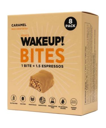 WAKE UP! Caffeinated Caramel Protein Bars - Gluten Free Vegetarian 350mg Caffeine - 8 Pack for Focus & Clarity - Kosher Ingredients - Buy Online on GoSupps.com