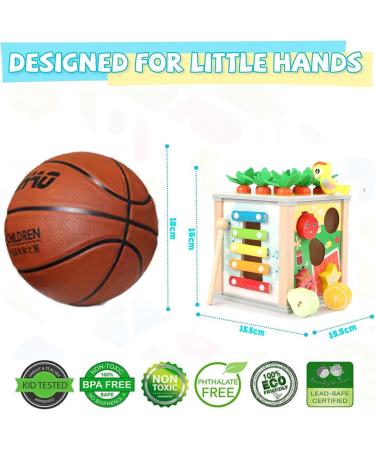 Newyeeca 6-in-1 Wooden Montessori Motor Cube Activity Center - Carrot Harvest Toy for Toddler Motor Skills Development - Buy Online on GoSupps.com