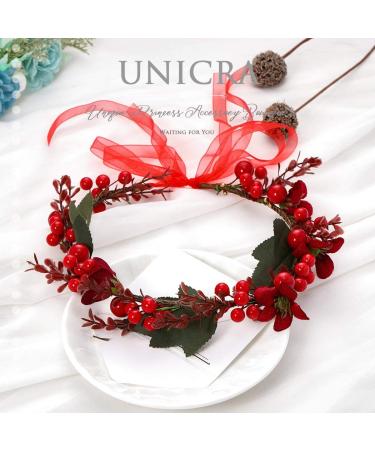 Unicra Christmas Crown Headband - Festive Flower Garland Hair Jewelry for Women & Girls - Perfect Holiday Party Gift - Buy Online on GoSupps.com