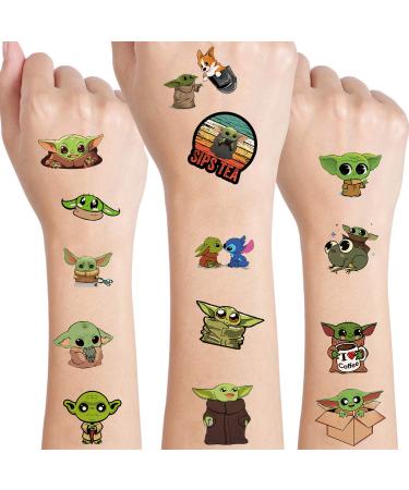 Cute Alien Temporary Tattoos Art Craft Party Favors Party Supplies for Kids Alien Theme Birthday Party Baby Shower Yoda Fake Tattoos School Reward, Birthday Gifts