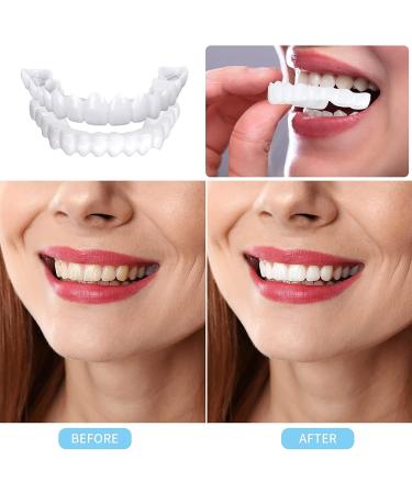 Buy Brigtviee 2 Pairs of False Teeth Veneers - Temporary Cosmetic Tooth Covers for Men & Women - Buy Online on GoSupps.com
