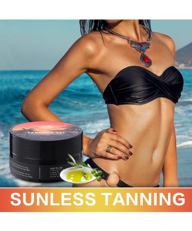 Intense Tanning Gel for Outdoor Sun & Sunbeds | Fast-Acting Tan Accelerator with Olive Oil & Coconut Oil | Water-Resistant Bronzing Gel Enriched with Vitamin A + E for Hydrated Skin (2pc) - Buy Online on GoSupps.com