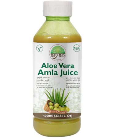Aryan Herbals Aloe Vera Amla Juice Rich Source of Vitamin C and Fibre No Added Sugar & Artificial Colors Natural Juice Tastes Bitter But Good For Health- 1000 ml