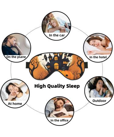 SSIMOO Happy Halloween Sleep Mask - Adjustable Breathable Eye Mask for Comfortable Sleep - Fashionable Black Design - International Shipping Available - Buy Online on GoSupps.com