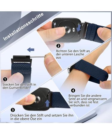 BTTNG Elastic Bracelet for Xiaomi Redmi Watch 3 Active - Adjustable Solo Loop 2-Piece Set (Black + Indigo) - Comfortable Sports Replacement for Men & Women - Buy Online on GoSupps.com
