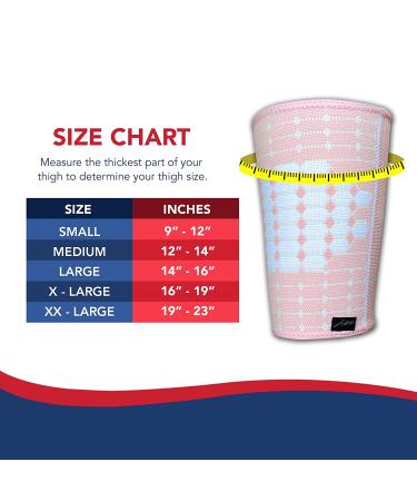 Doctor Developed Thigh Compression Sleeve - Breathable Leg Wraps for Men and Women - Groin & Hamstring Support Brace - X-Large Pink (1 Pair) with Handbook - Buy Online on GoSupps.com