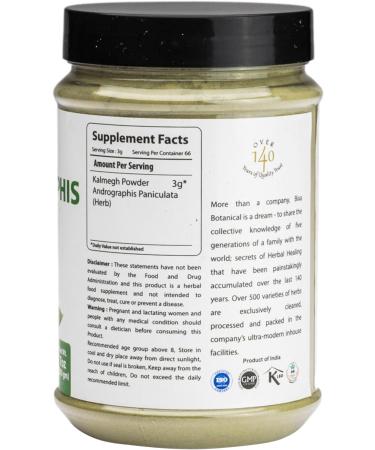 Andrographis Powder (Andrographis Paniculata) - Bitter Herb Kalmegh for Liver Detox | Ayurvedic Digestive Aid | Bixa Botanical 200g (7Oz) - Buy Online on GoSupps.com