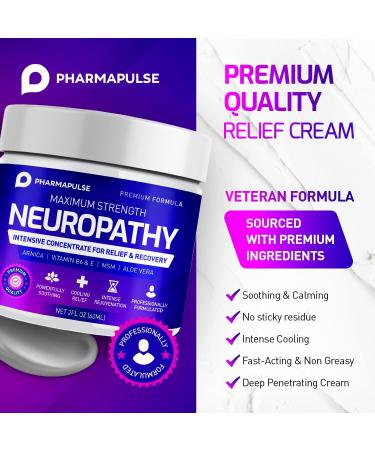 Pharmapulse Neuropathy Nerve Relief Cream | Maximum Strength for Feet, Hands, Legs, Toes | Arnica, Vitamin B6, Aloe Vera, MSM | Effective Relief 2oz - Buy Online on GoSupps.com