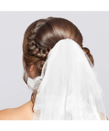 Wedding Veils for Brides White Girls Shower Veil Lace Veil Headwear Bridal Veil Vail for Women Baptism Candle Baptism Decorations for Girls Communion Veils First Miss Pearl Comb - Buy Online on GoSupps.com
