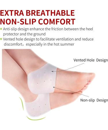 Silicone Heel Protector & Gel Heel Cups Set - Relief for Plantar Fasciitis Heel Pain & Blisters - 4 Pieces for Men & Women - Buy Online on GoSupps.com