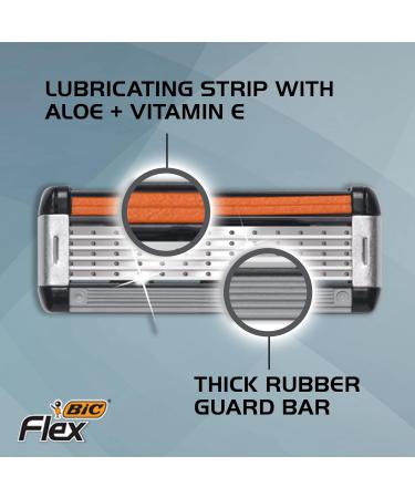 Bic Flex 5 Hybrid Razor - 1 Handle & 3 Cartridges | International Shipping Available - Pack of 3 - Buy Online on GoSupps.com