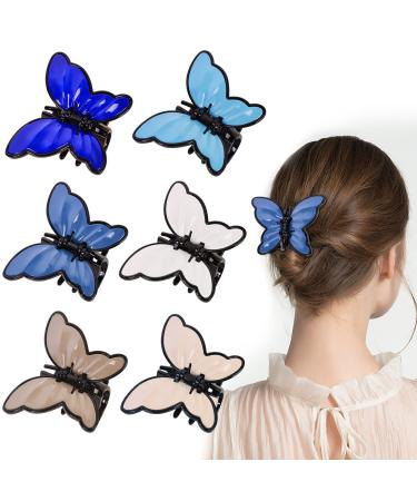 6Pcs Butterfly Hair Clips for Women 3.3 Inch Large Hair Claw Clips for Thick Thin Curly Hair Non-Slip Strong Butterfly Hair Jaw Clips Cute Hair Claw Clips Headwear Gifts 6Pcs Butterfly 3.3 Inch (Pack of 6)