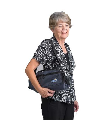 Roscoe Medical Portable Oxygen Cylinder Carrier - Camera-Style Horizontal Shoulder Bag for Carrying M6, C/M9 or B Oxygen Cylinders, Navy Blue (49N)