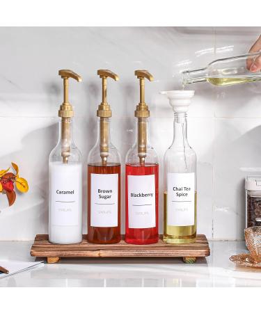 Bokon Lot de 4 distributeurs de sirop de caf de 750 ml avec ensemble complet d' tiquettes et entonnoir pour caf bar accessoires essentiels - Buy Online on GoSupps.com