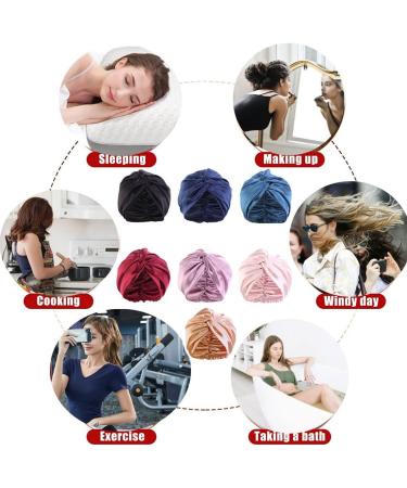 Adjustable Imitation Silk Bonnet Hair Wrap for Women - Light Coffee | Double Layer Soft Silk Night Cap for Sleeping, Washing & Makeup - 55cm-60cm - Buy Online on GoSupps.com