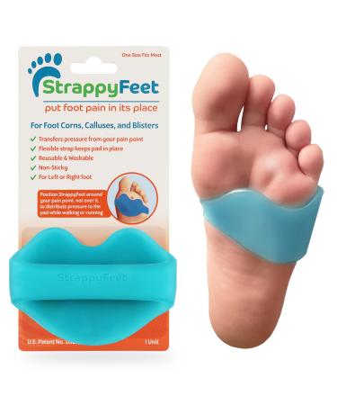 StrappyFeet  Foot Pads for Foot Pain Relief  Ball of Foot and Bottom of Foot Pain Relief  Reusable  Washable Corn Pad Cushion  Callus and Blister Pad  Diabetic Foot Care  1 Piece