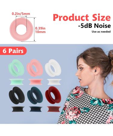 12 PCS Earplugs Pack - Noise Reduction Silicone Loops for 5 dB Mute | Comfortable Quiet Earplugs for Sleeping & Travel - Buy Online on GoSupps.com