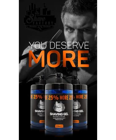 The Shave Factory Shaving Gel 1250ML - 25% Extra Free - Moisturizing & Fresh Active Formula for Barbers, Hairdressers & Shaving Enthusiasts - Buy Online on GoSupps.com
