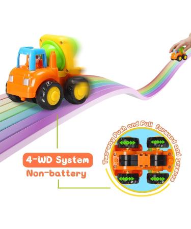 MOONTOY Baby Tooth Auto Bagion Construction Vehicles Set - 4 Piece Tractor Bulldozer Tipper & Cement Mixer for Kids | International Shipping - Buy Online on GoSupps.com