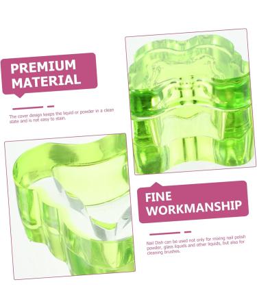 Beavorty glass acrylic nail supplies Manicure Nail Dish nail cups with lids dish for acrylic nails Acrylic Nail Dish nail dish cups nail dish with lid nail art cup crystal bowl thicken 7x5.6cm Green - Buy Online on GoSupps.com
