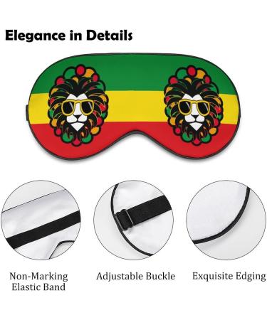 Lion Glasses Jamaica Rasta Sleep Mask Eye Cover for Sleeping Blindfold with Adjustable Strap Blocks Light Night Travel Nap for Men Women - Buy Online on GoSupps.com