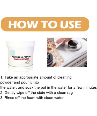 Powerful Kitchen All-Purpose Powder Cleaner Powerful All Purpose Cleaning Powder Household Foam Rust Remover Kitchen All-Purpose Cleaning Powder Kitchen Stubborn Stains Cleaner (250g) - Buy Online on GoSupps.com
