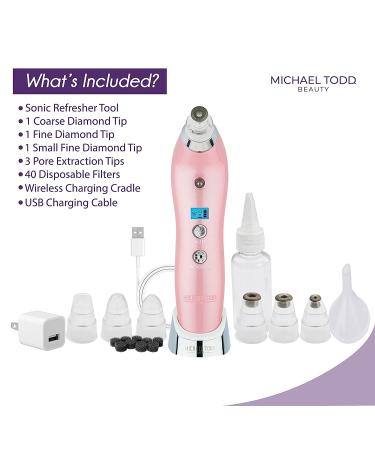 Michael Todd Beauty Sonic Refresher Microderm & Pore Extraction 6PC Kit - White Marble - Buy Online on GoSupps.com