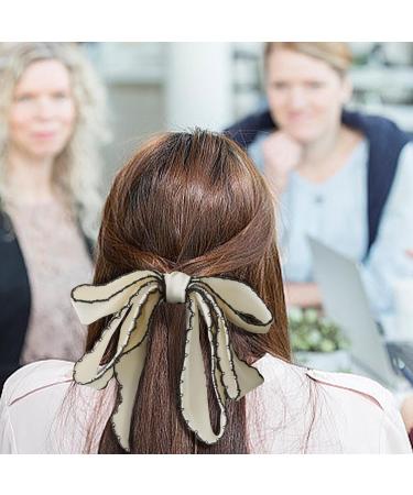 Shakven Bow Banana Hair Clip - Bowknot Horsetail Clip for Women - Beautiful and Stylish Hair Styling Tool for Bathing Applying Makeup Indoors Outdoor Parties Washing Your Face White - Buy Online on GoSupps.com