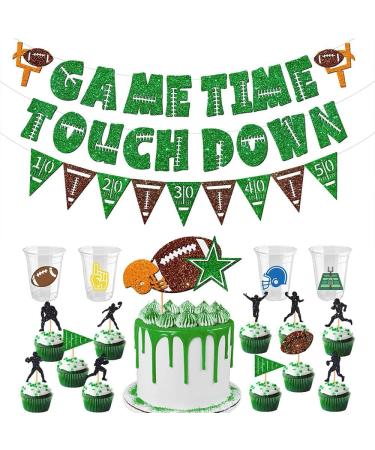 Ulfanit Super Bowl Cupcake Toppers Rugby Ball Player Party Cupcake Picks American Football Themed Baby Shower Kids Boys Man Birthday Retirement Graduation Cake Decorations Photo Booth Props - Buy Online on GoSupps.com
