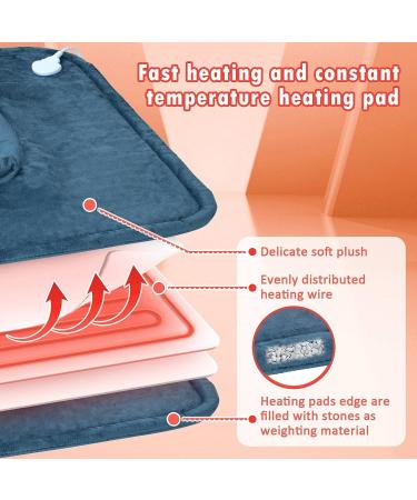 Electric Weighted Heating Pad for Neck and Shoulders - 9 Heat Settings, 4 Timer Settings - 16''x22.5'' - Washable - for Mom, Dad, Women, Men - Buy Online on GoSupps.com
